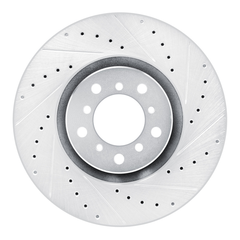 BMW M5 Brake Rotor (1) - Left Front - R1 Concepts - Drilled & Slotted - Silver - `00-`03